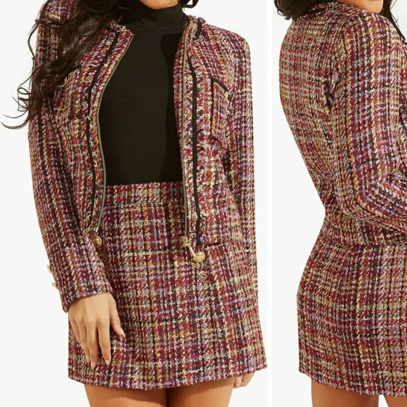 Guess Mikaela Tweed Jacket Size XS - Picture 1 of 9